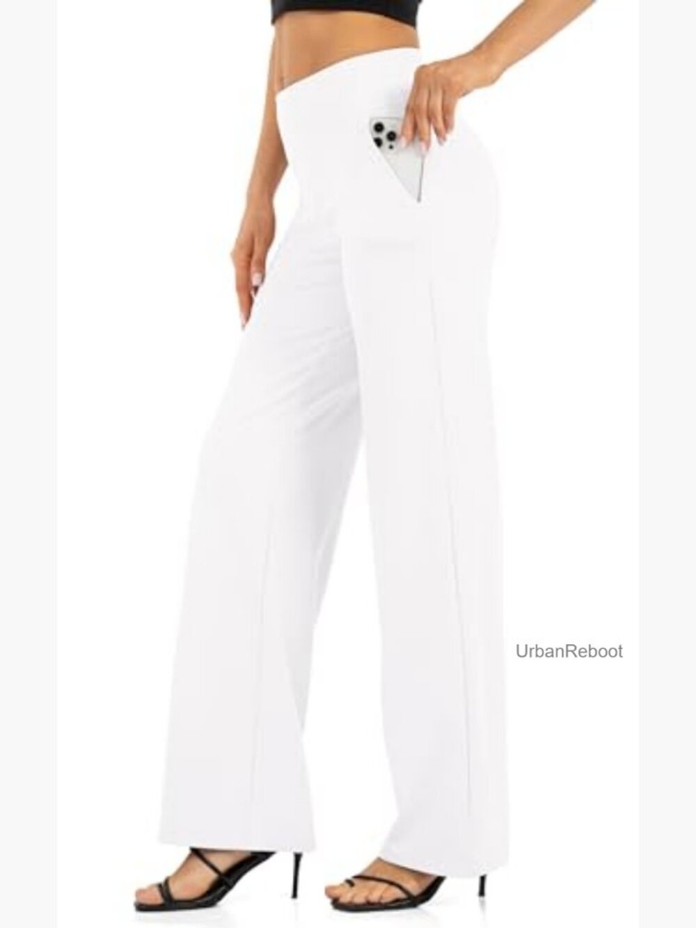 High Waisted Wide Leg Yoga Pants with Pockets Palazzo Lounge Sweatpants - Picture 4 of 7